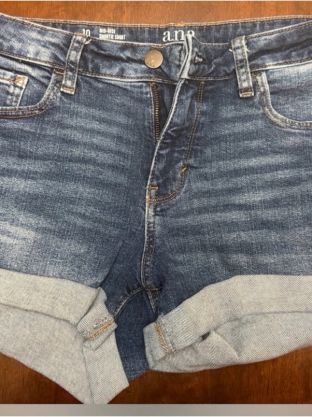ANA Blue Denim Cuffed Shorts